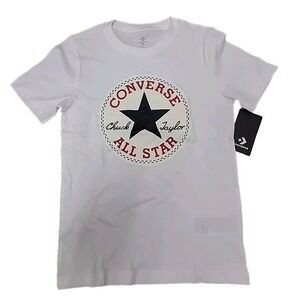 Converse Boys Chuck Patch T-Shirt Size MEDIUM White New